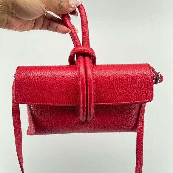Debbie Katz Rosalina Red Italian Leather Clutch Crossbody Bag Adjustable Strap - Picture 14 of 16